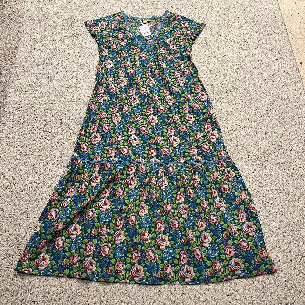 NWT April Cornell Floral Tiered Maxi Dress Sz XS Cotton Feminine Casual Romantic